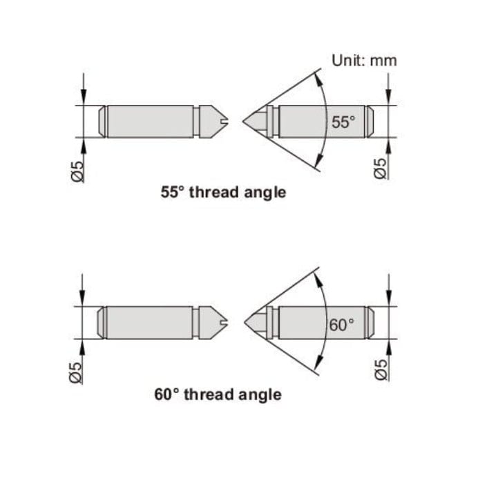 Insize Unified/Metric 60° Measuring Tip 0.4-0.5mm Range Series 7381-T11 - Twin Eagle Imports