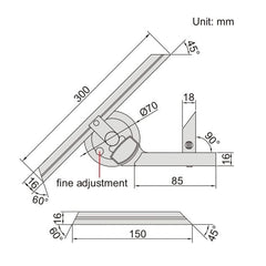 Insize Universal Protractor 0-360° Range Series 2372-360 - Twin Eagle Imports