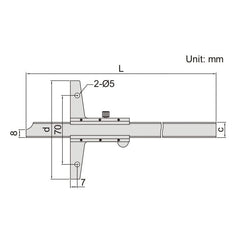 Insize Vernier Depth Gauge 0-1000mm Range Series 1247-1001 - Twin Eagle Imports