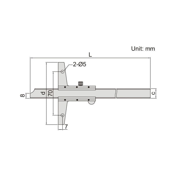Insize Vernier Depth Gauge 0-150mm Range Series 1247-150 - Twin Eagle Imports