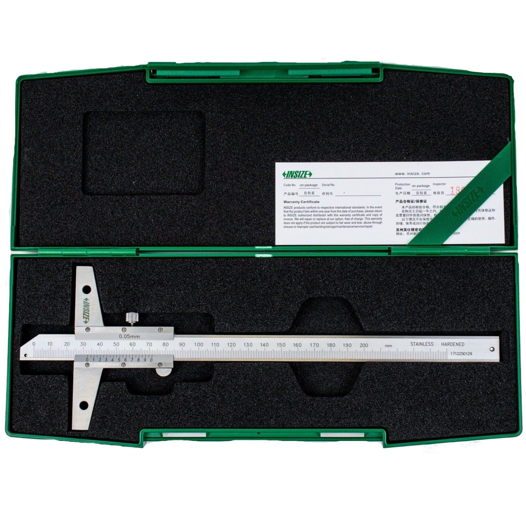 Insize Vernier Depth Gauge 0-200mm Range Series 1247-200 - Twin Eagle Imports