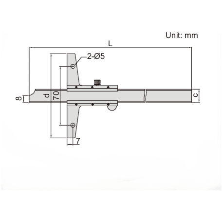 Insize Vernier Depth Gauge 0-200mm Range Series 1247-2001 - Twin Eagle Imports