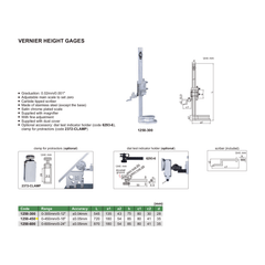 Insize Vernier Height Gauge 0-450mm / 0-18" Range Series 1250-450 - Twin Eagle Imports