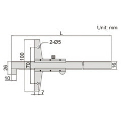 Insize Vernier Hook Depth Gauge 0-150mm Range Series 1248-150 - Twin Eagle Imports