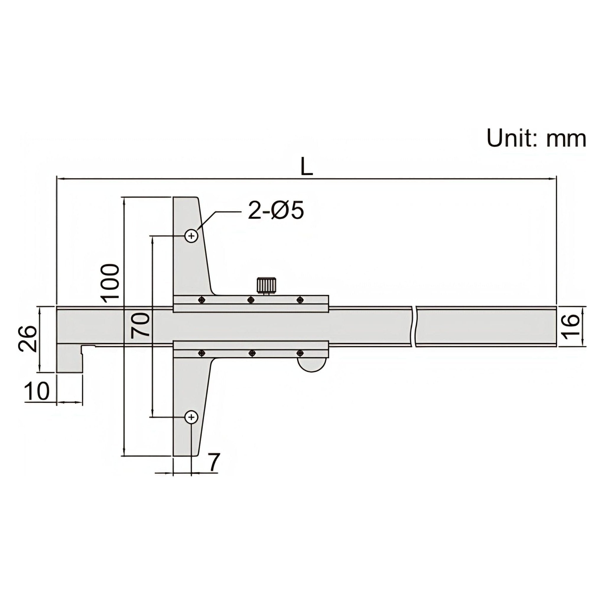 Insize Vernier Hook Depth Gauge 0-200mm Range Series 1248-200 - Twin Eagle Imports
