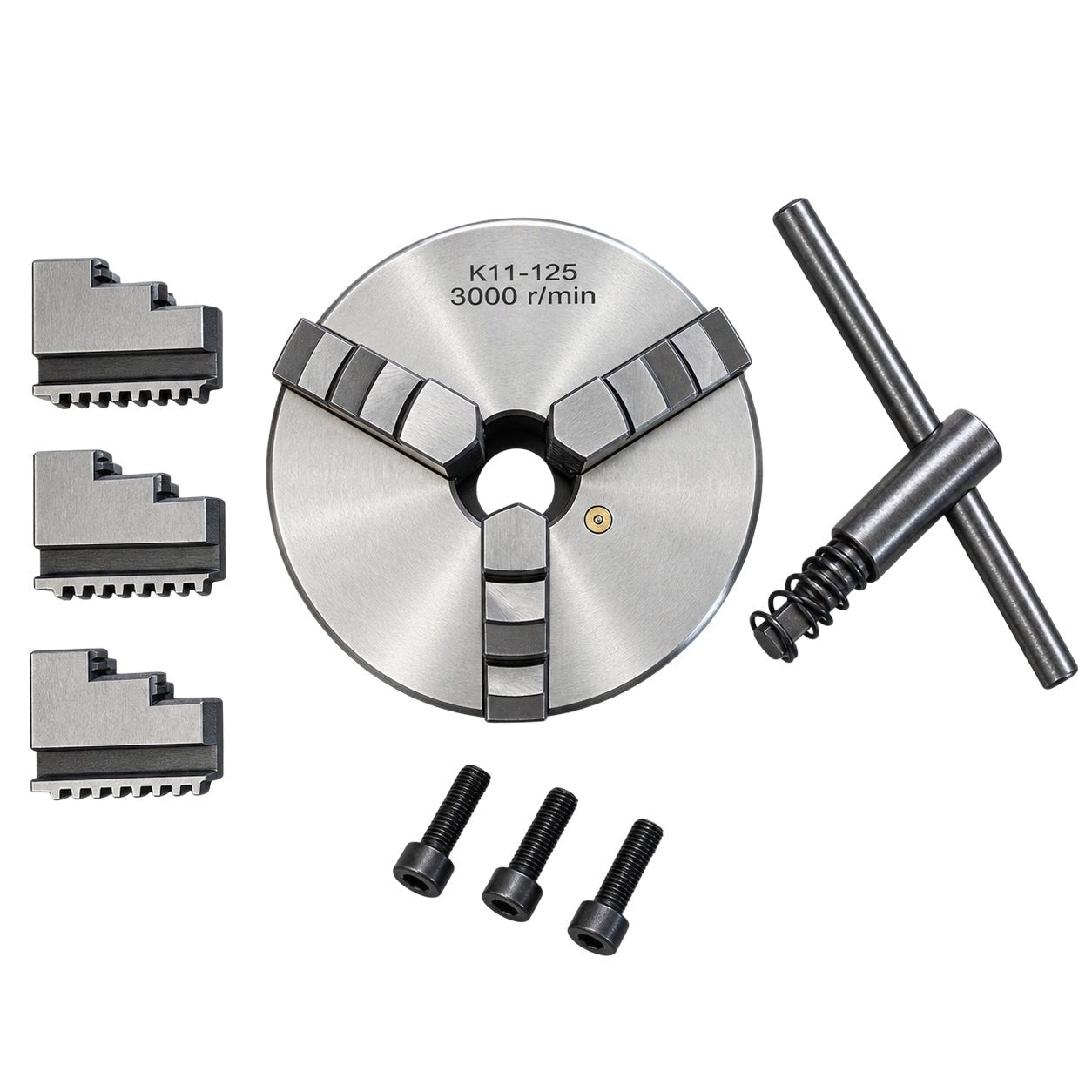 K11-125 3-Jaw 125mm Self-Centering Manual Lathe Chuck - Twin Eagle Imports