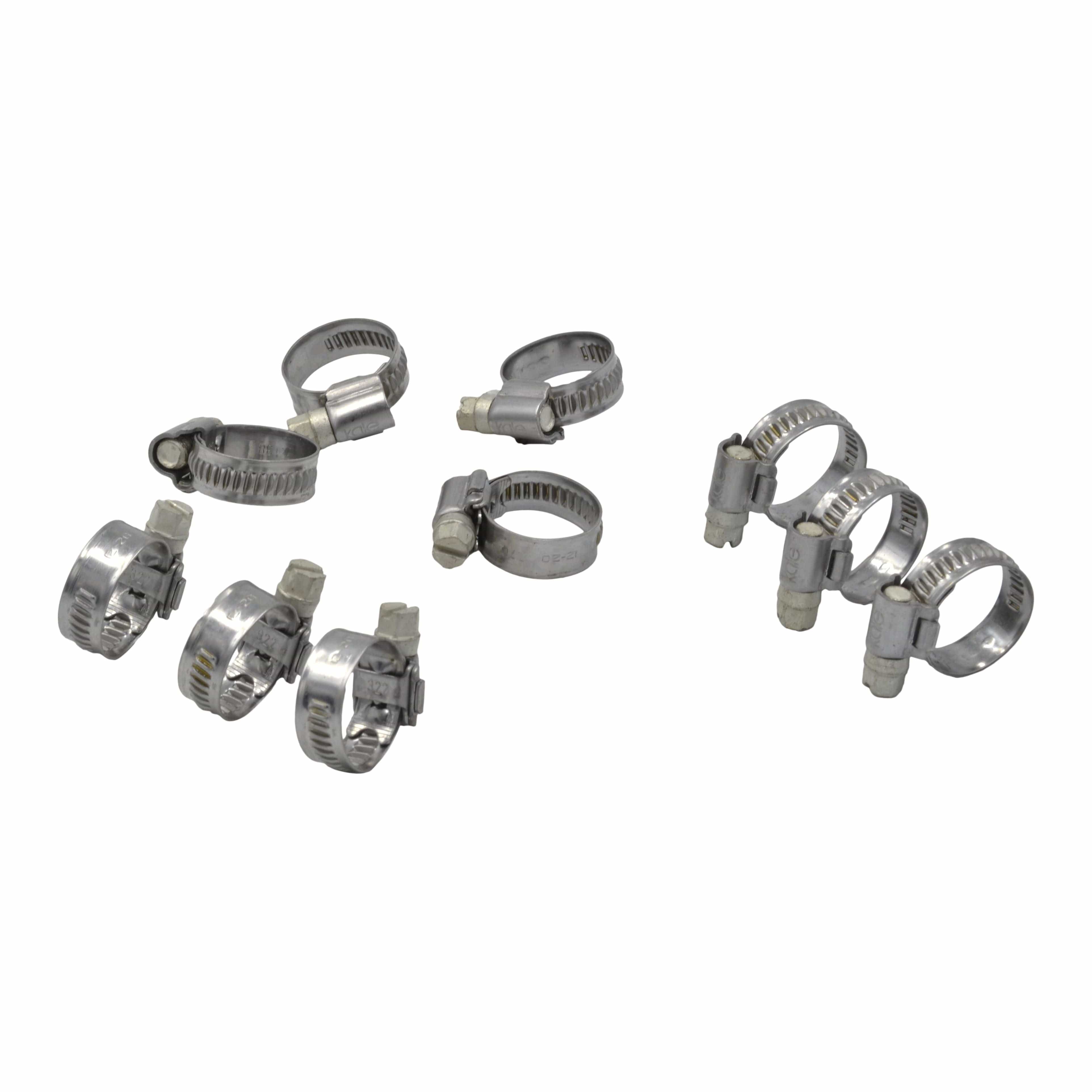 Kale Grab Kits 10 Piece Kale 304 Stainless Steel 12-20mm Worm Drive Hose Clamp