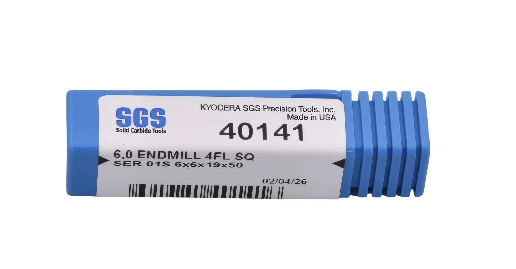 KYOCERA ASIA PACIFIC PTE LTD ENDMILL Kyocera SGS - 6.0mm 4 Flute Uncoated Carbide End Mill Short Series