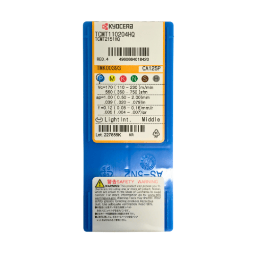 KYOCERA ASIA PACIFIC PTE LTD INSERT 10pc Kyocera TCMT110204HQ CA125P – Turning Insert (Roughing, HQ Chipbreaker)