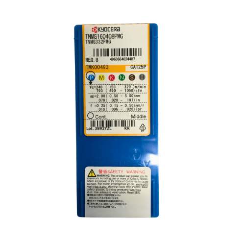 KYOCERA ASIA PACIFIC PTE LTD INSERT 10pc Kyocera TNMG160408PMG CA125P – Turning Insert (Medium-Roughing, PMG Chipbreaker)