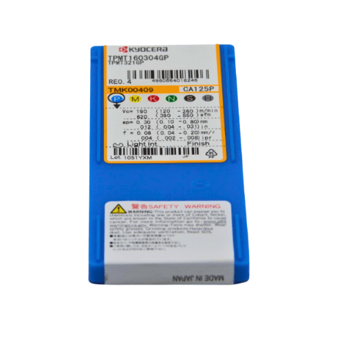 KYOCERA ASIA PACIFIC PTE LTD INSERTS 10 pc Kyocera TPMT160304GP CA125P – Turning Insert (Finishing, GP Chipbreaker)