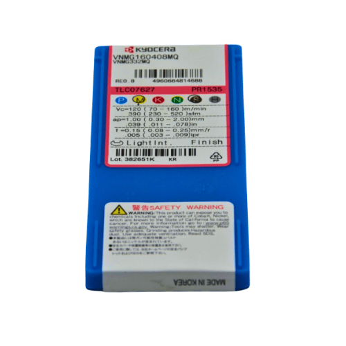 KYOCERA ASIA PACIFIC PTE LTD INSERTS 10 pc Kyocera VNMG160408MQ PR1535 – Turning Insert (Finishing to Medium, MQ Chipbreaker)