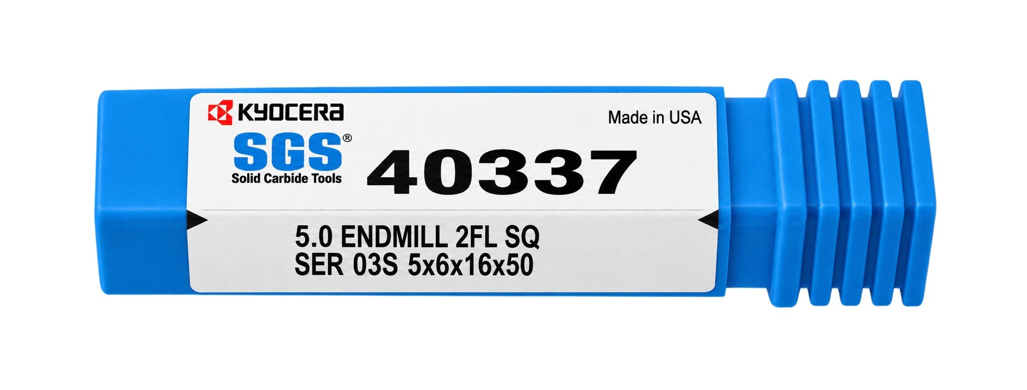 Kyocera SGS 40337 5mm 2 Flute Bright Uncoated Carbide Square End Mill - Twin Eagle Imports