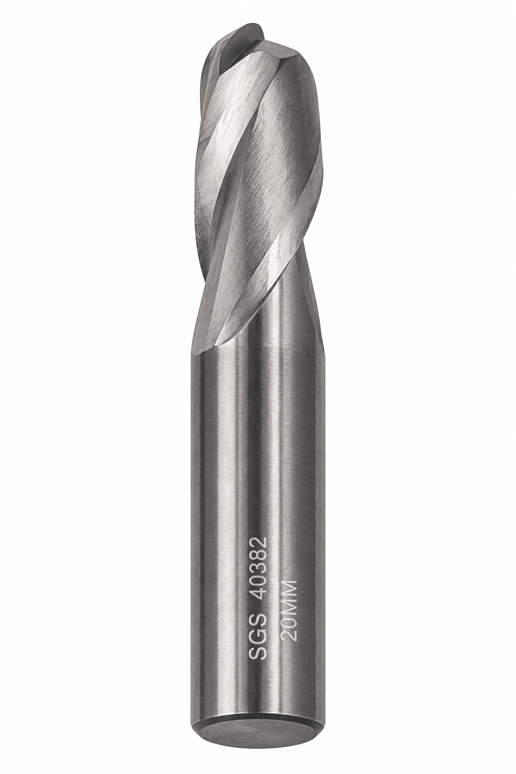 Kyocera SGS 40382 20mm 2 Flute Bright Uncoated Stub Carbide Ball Nose End Mill - Twin Eagle Imports