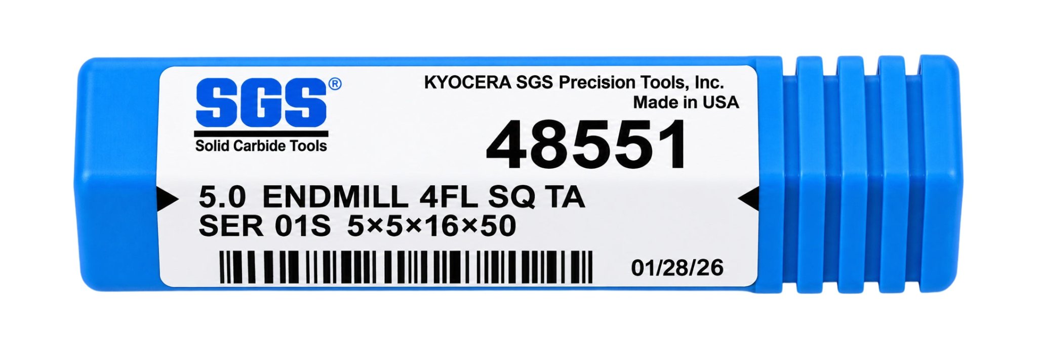 Kyocera SGS 48551 5mm 4 Flute Ti-NAMITE-A AlTiN Coated Carbide Square End Mill - Twin Eagle Imports