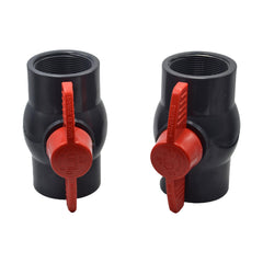 LD Valve Ball Valve 2pcs PVC Pipe Female/Female 2" BSP Thread Ball Valve