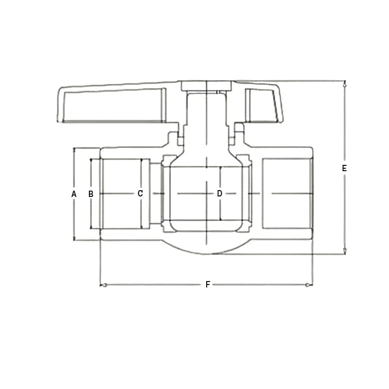 LD Valve Ball Valve x1 PVC Pipe Female/Female 1/2" BSP Thread Ball Valve