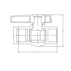 LD Valve Ball Valve x1 PVC Pipe Female/Female 1/2" BSP Thread Ball Valve