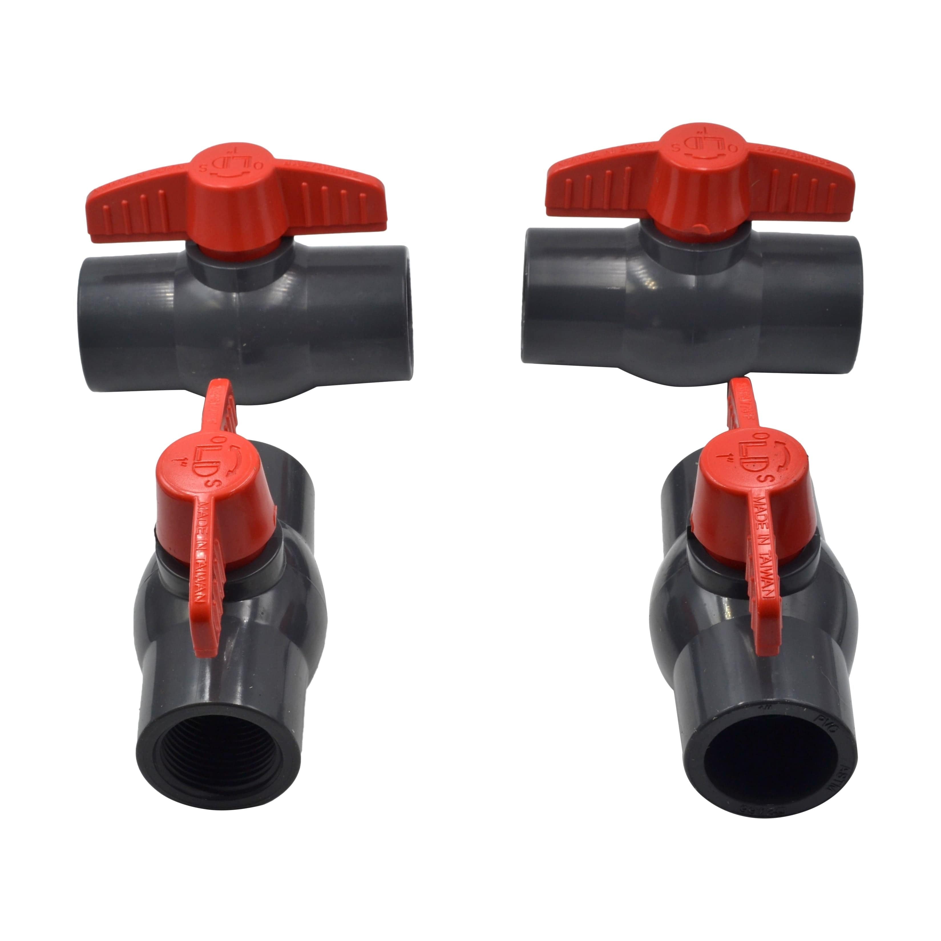 LD Valve Ball Valve x4 PVC Pipe Female/Female 1" Slip Join Ball Valve