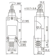 ME-8122 Cross Roller Plunger Momentary Limit Switch - Twin Eagle Imports