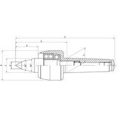 Morse Taper 3 Extended Nose High Speed Live Centre - Twin Eagle Imports
