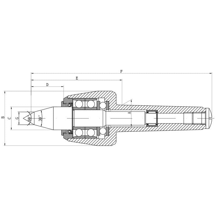 Morse Taper 3 Extended Nose Precision High Speed Live Centre - Twin Eagle Imports