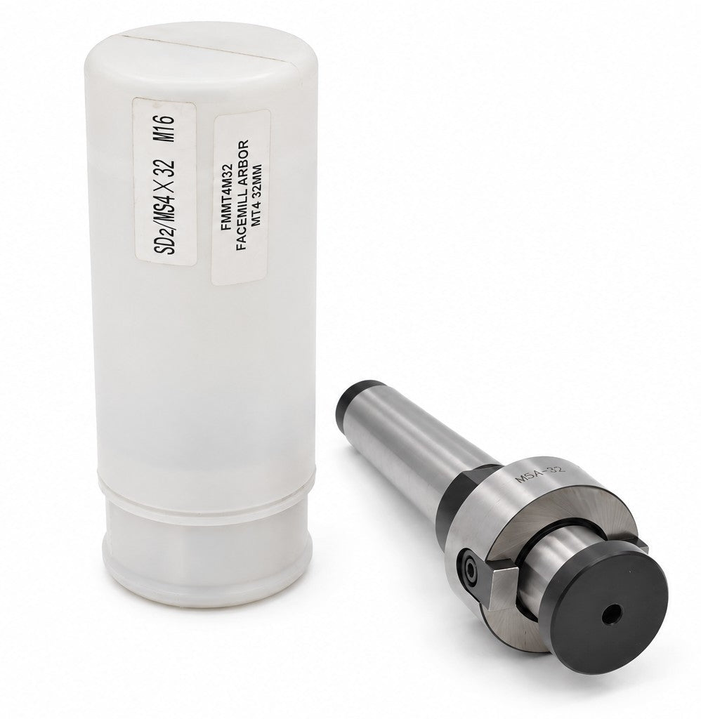 MT4 Face Mill Arbor 32mm Pilot Diameter - M16 Drawbar Thread - Twin Eagle Imports