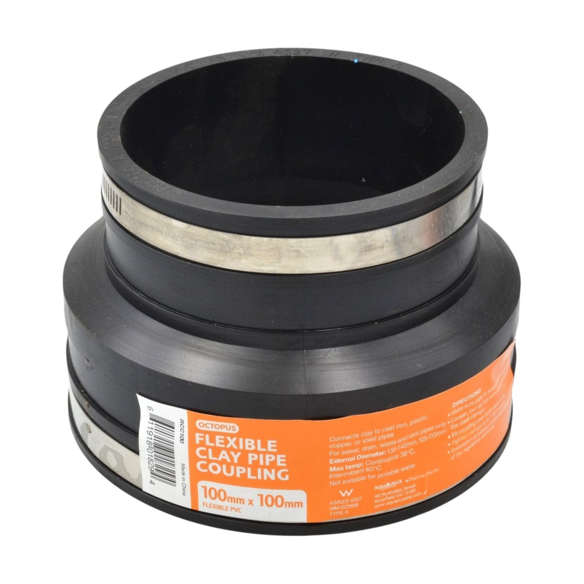 Octopus 100mm Type A PVC Flexible Quick Reducer Coupling Connector - Twin Eagle Imports