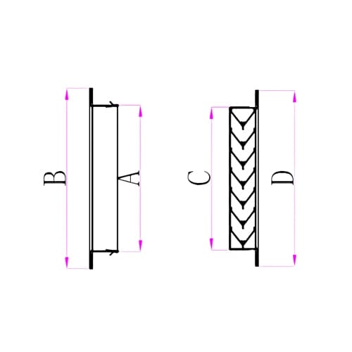 Pack of 4 Ductsure Door Relief Vent Grille Aluminium DG-A 636631 - Twin Eagle Imports