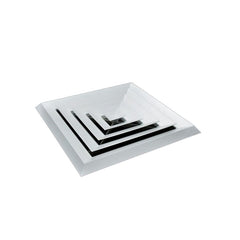 Pack of 4 Ductsure White Aluminium Vent Grille Square Slat (520x520mm) - Twin Eagle Imports