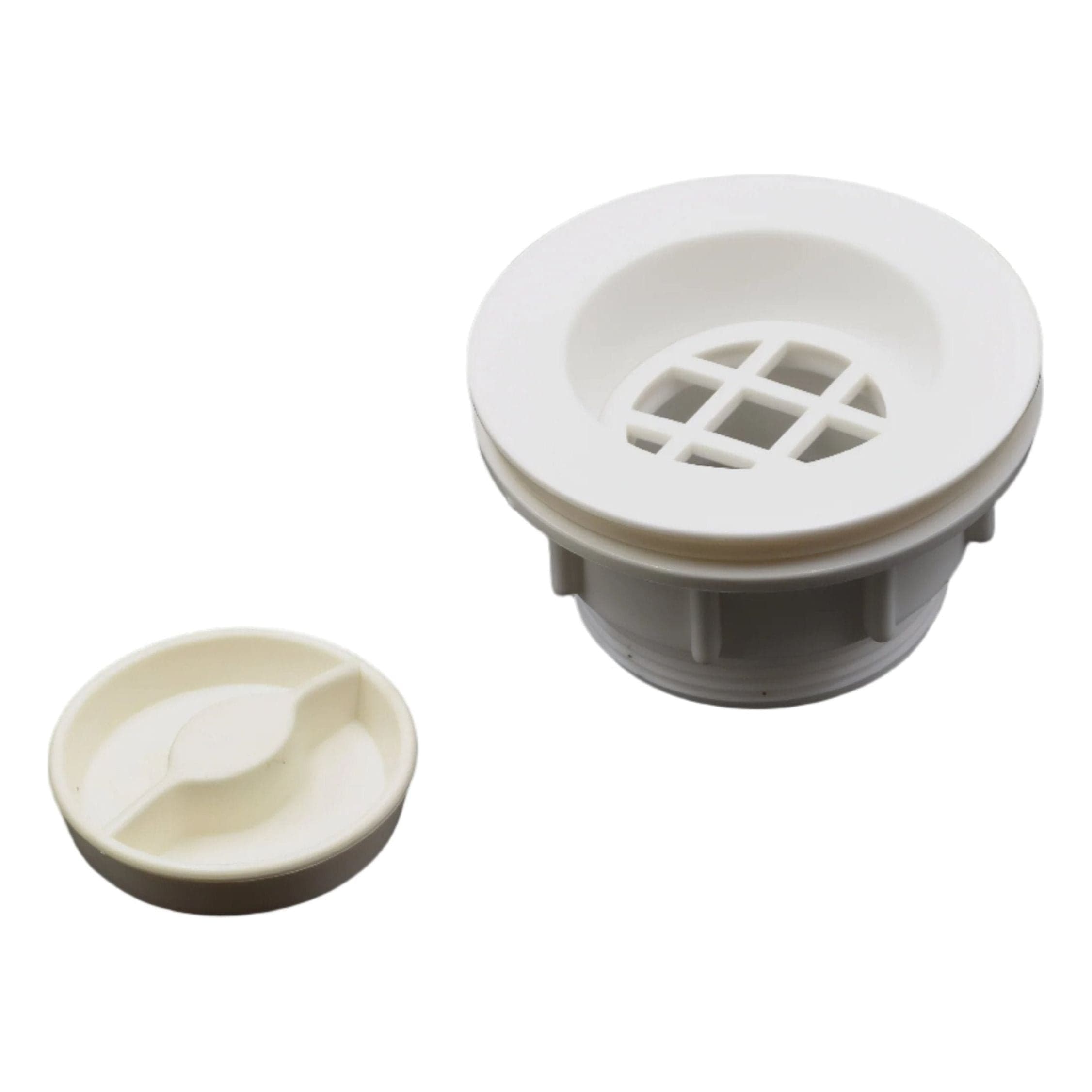 Plastec Drain Waste Standard 50mm White Plastic Body Plug and Waste Unit