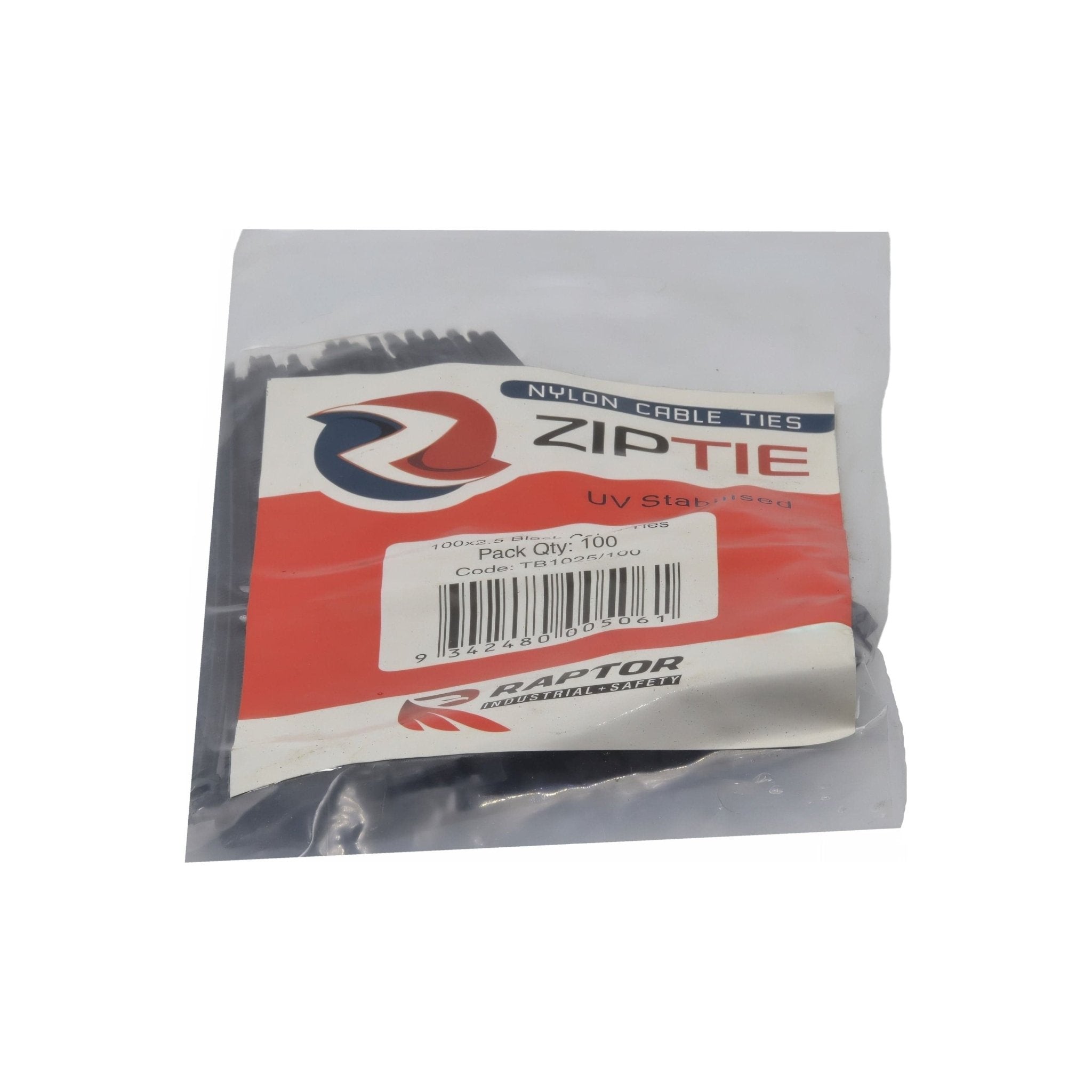 RAPTOR Black 100mm x 2.5mm Medium Duty Cable Ties, 100 Pack - Twin Eagle Imports