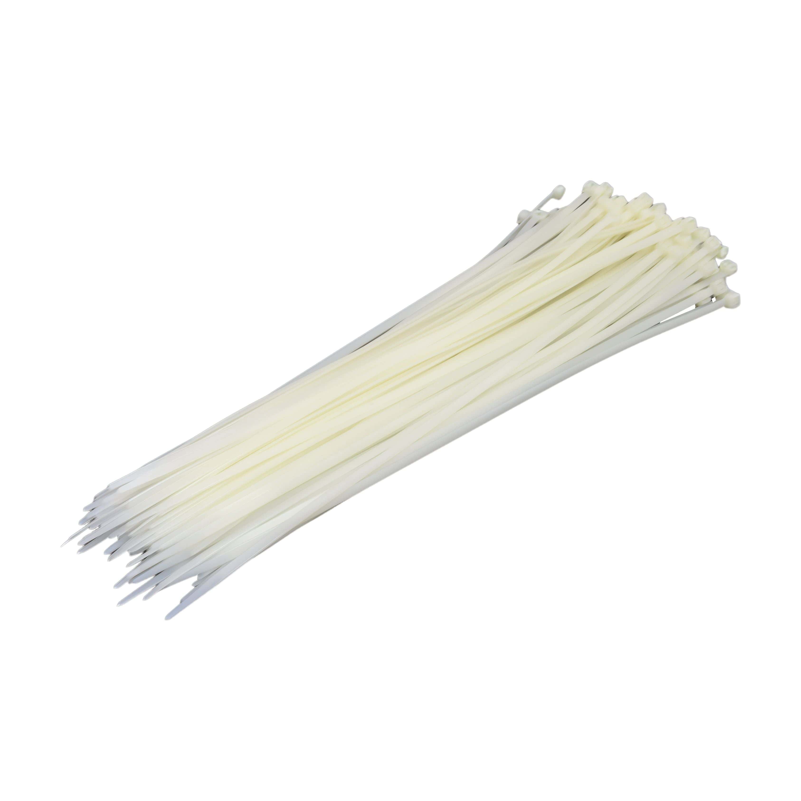 Raptor Cable Tie RAPTOR White 370mm x 4.8mm Medium Duty Cable Ties, 100 Pack