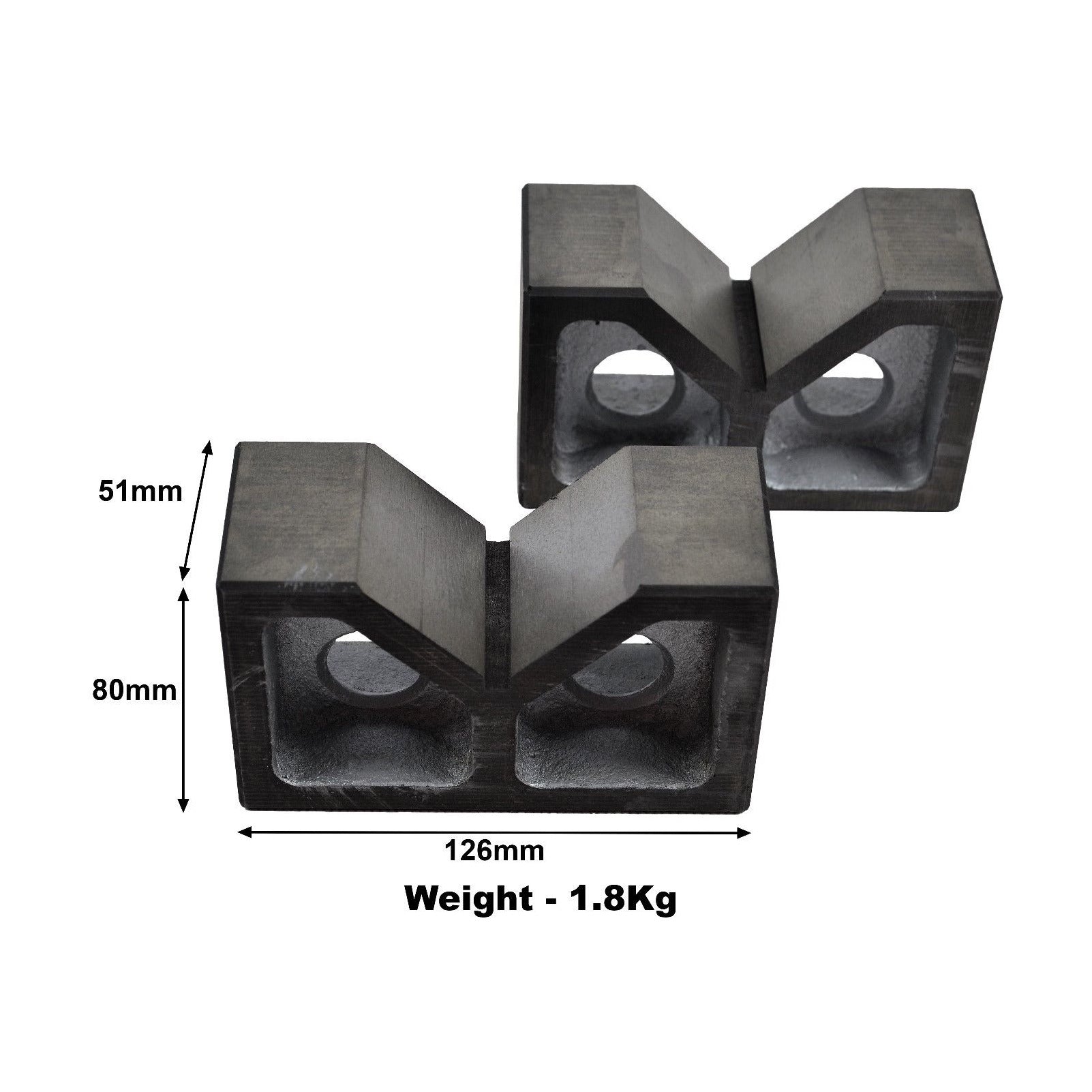 Premium 5" Cast Iron V Block Set for Precision Milling