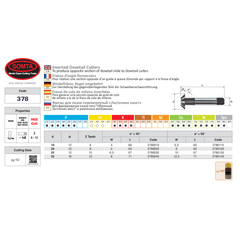 SOMTA Cutter Somta Series 378 – 32MM x 60 Deg HSS-Co Inverted Dovetail Cutter