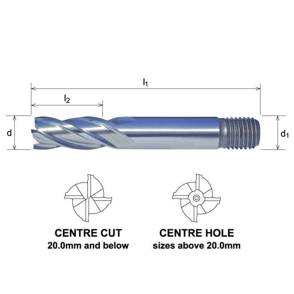 SOMTA Manufacturing Somta 4 Flute 7/16 HSS-Co8 Multi-Purpose End Mill