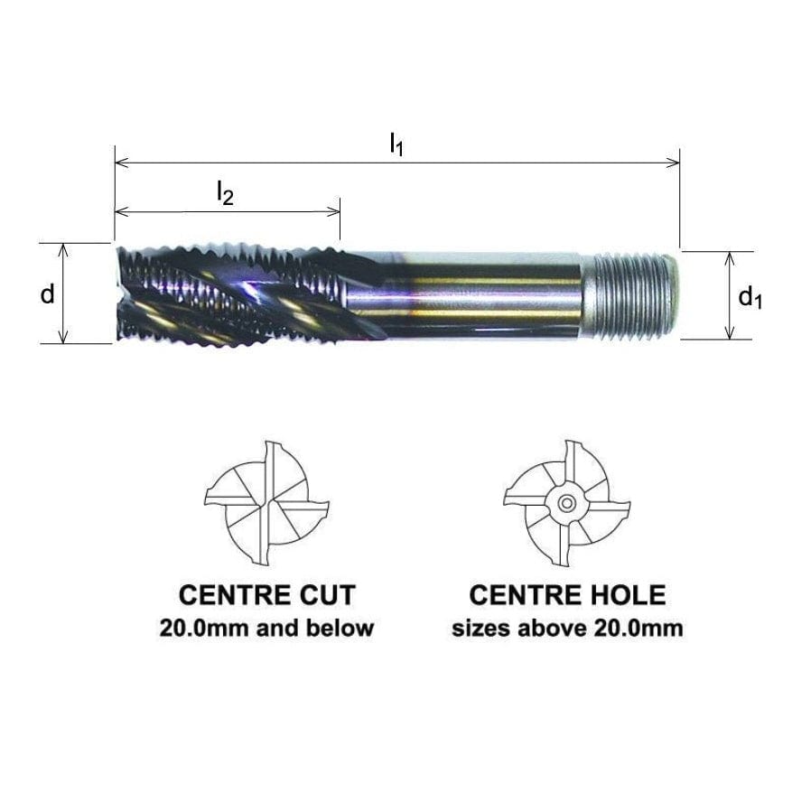 SOMTA Manufacturing Somta Multi Flute 14mm HSS-Co8 Multi-Purpose Roughing End Mill