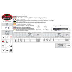 SOMTA Manufacturing Somta Multi Flute 8mm HSS-Co8 Multi-Purpose Roughing End Mill