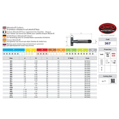 SOMTA MILLING CUTTERS Somta Series 367 – HSS Woodruff Cutter No.1010 (Threaded Shank)