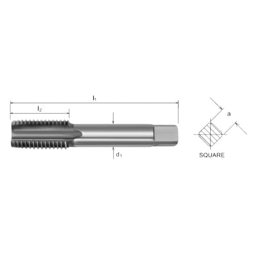 Somta Series 541 - HSS Straight Flute Short Hand Bottom (Finishing) Tap UNC 1/2" x 13 TPI - Twin Eagle Imports