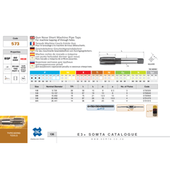 SOMTA Taps & Dies Somta Series 573 – HSS Gun Nose Tap BSP-G 1/2" (Standard)