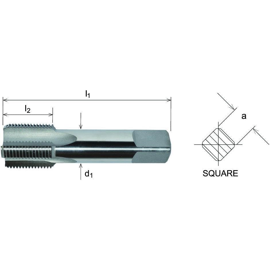 SOMTA Taps & Dies Somta Series 581 - HSS Straight Flute Parallel Pipe Taper (First Tap) NPS 3/8" x 18 TPI