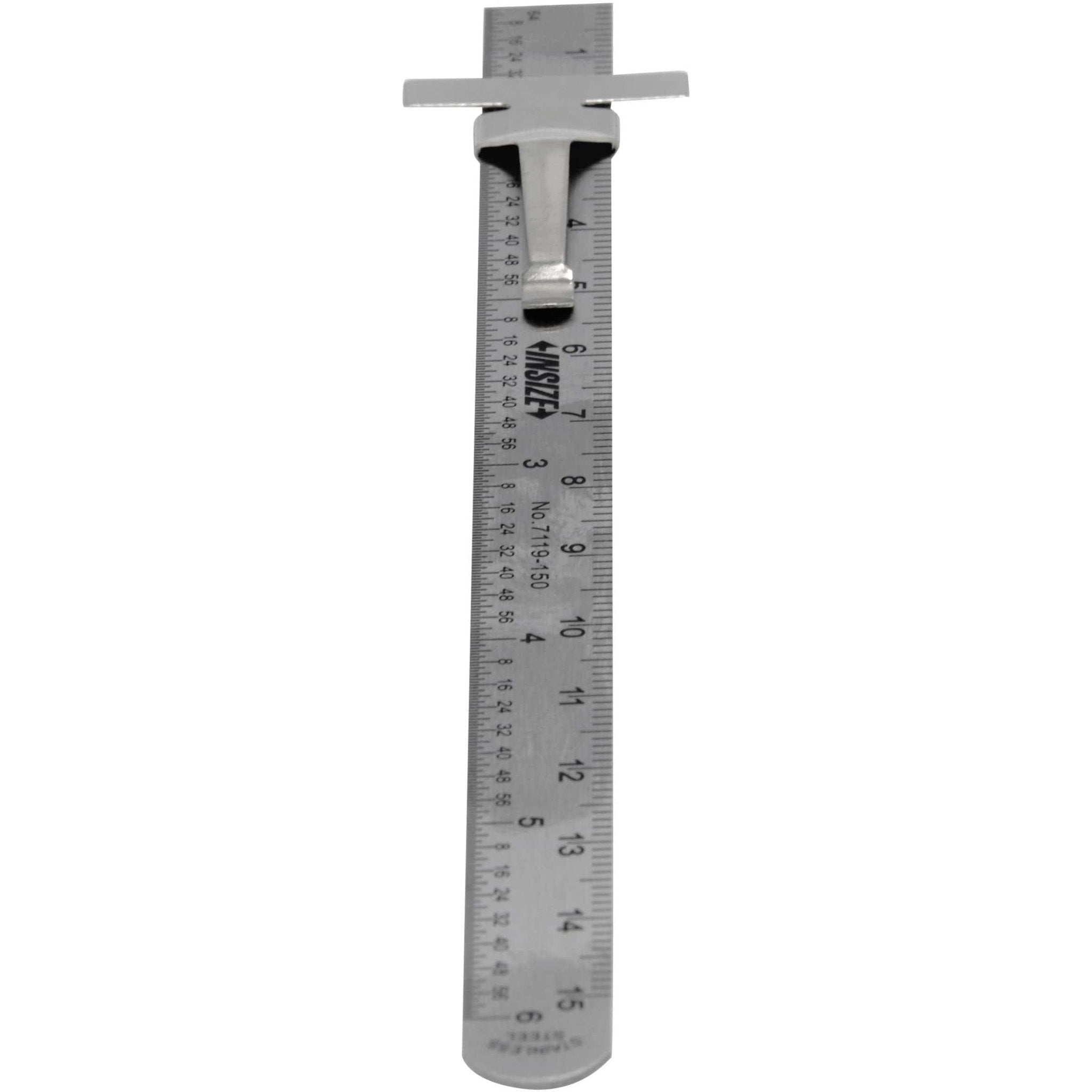 Stainless Steel Pocket Ruler with depth gauge 0-150mm Series 7119-150 - Twin Eagle Imports