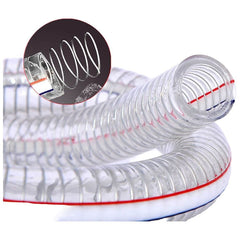 TEI Fluid Hose Wire Reinforced Clear Flexible PVC Hose ID 3/4''(19mm), 50m/roll