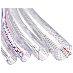 TEI Fluid Hose Wire Reinforced Clear Flexible PVC Hose ID 3/4''(19mm), 50m/roll