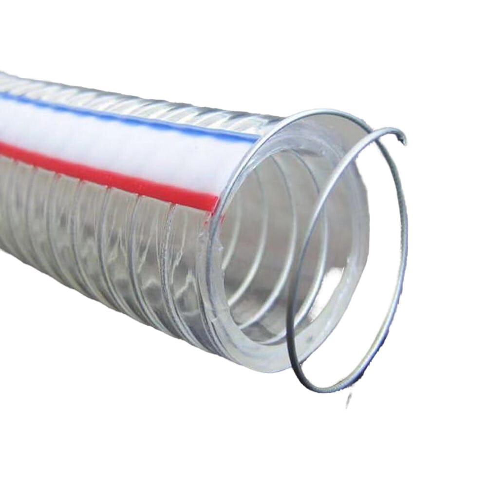 TEI Fluid Hose Wire Reinforced Clear Flexible PVC Hose ID 3/4''(19mm), 50m/roll