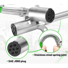 TEI Truck Electrical 7 Way Trailer 15 FT Green ABS Spiral Electrical Power cord