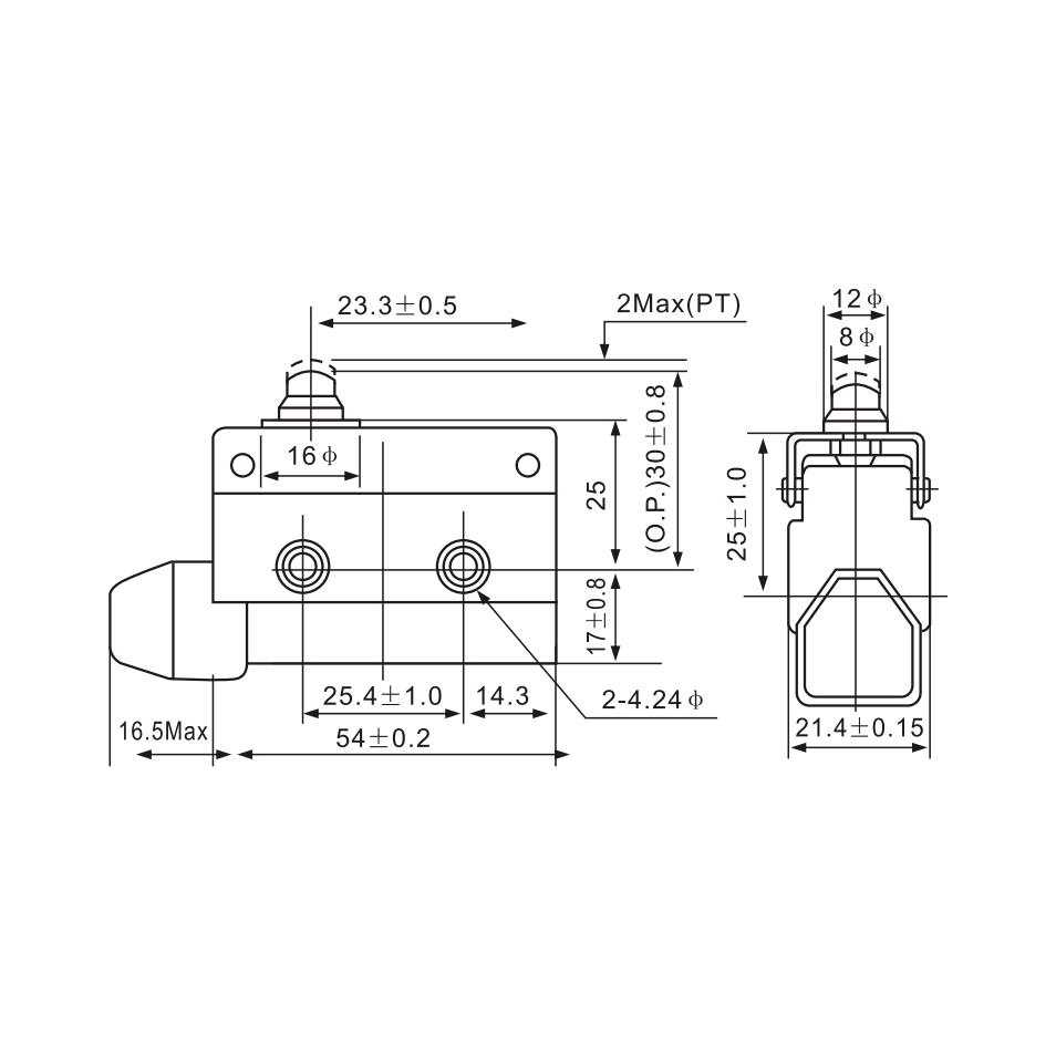 Tianyi Switch AZ-7100 Plunger Style Actuator Limit Switch