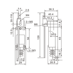 Tianyi Switch ME-8107 Adjustable Rod Lever Arm Momentary Limit Switch