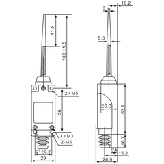 Tianyi Switch ME-8166 Flexible Coil Spring Momentary Limit Switch